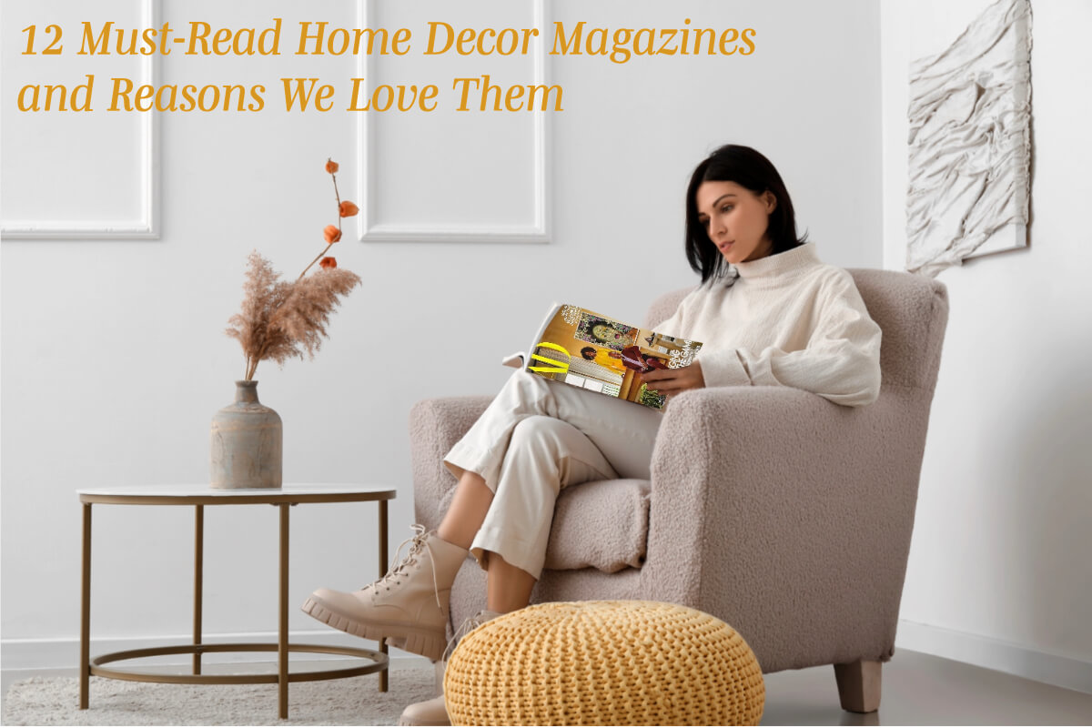 A woman checking some home decor magazine