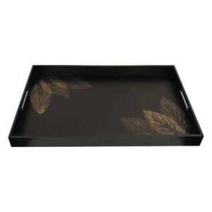Black Lacquer With Gold Leaves On Top