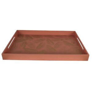 Coral Peach With Gold Leaves Tray