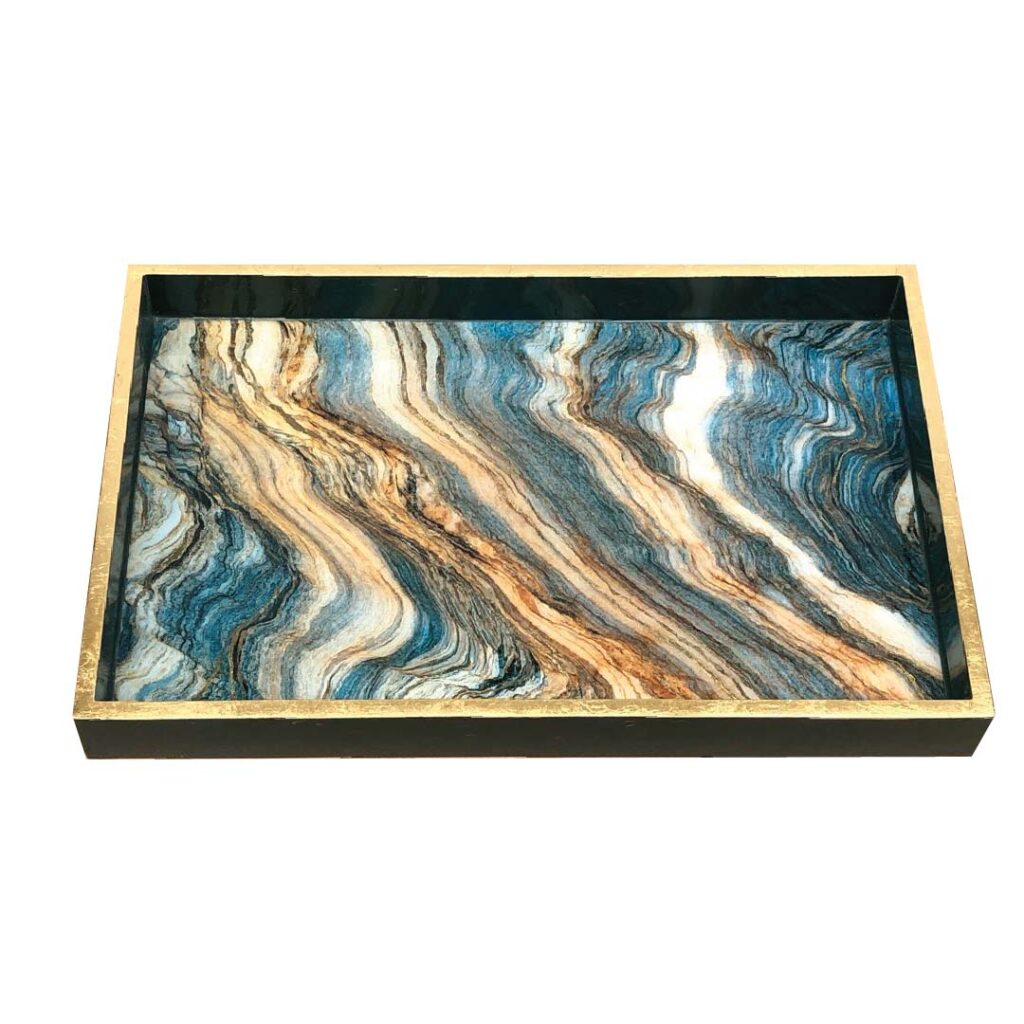 Earth Faux Agate With Gold Leaf