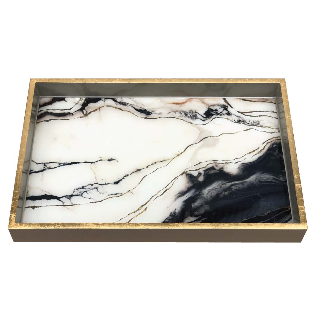 Marble Faux Agate With Gold Leaf