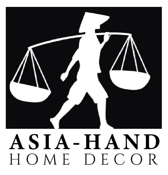 Woman walking with two baskets Asia hand logo