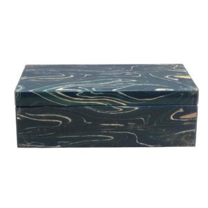 Dark Green Faux Stone Paper Lacquer Box